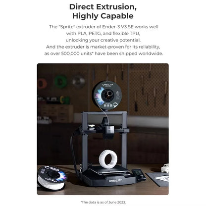 Creality Ender-3 V3 SE 3D Printer 250mm/S Auto Leveling Sprite Direct Extrusion Dual Z-axis 3D Printing 220*220*250mm Build Volu