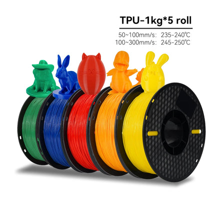KEEPANG PLA/HS-PLA/PETG/Silk PLA 3D Printer Filament 1.75mm Mix Color 5Rolls High Speed PLA Printinng Material for Bambu Lab