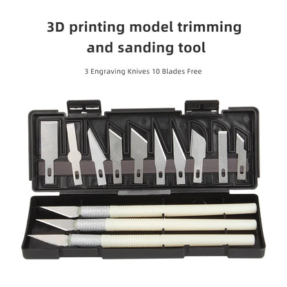 3D Printer Tool Kit Electronic Wire Diagonal Pliers Trimming Knife Scraper Deburring Cutter Set Tweezers Pliers 3D Printer Part