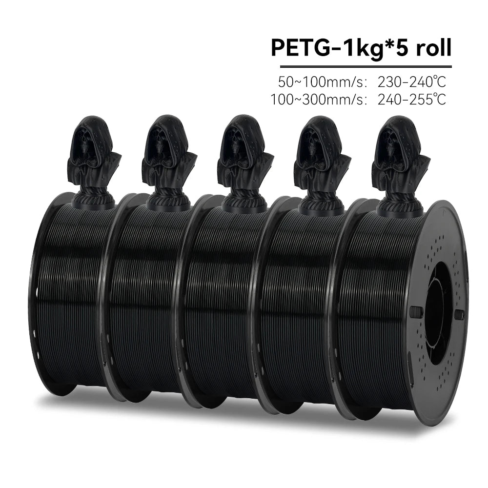 KEEPANG PLA/HS-PLA/PETG/Silk PLA 3D Printer Filament 1.75mm Mix Color 5Rolls High Speed PLA Printinng Material for Bambu Lab