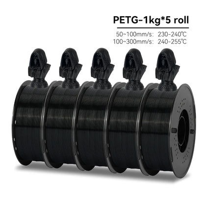 KEEPANG PLA/HS-PLA/PETG/Silk PLA 3D Printer Filament 1.75mm Mix Color 5Rolls High Speed PLA Printinng Material for Bambu Lab